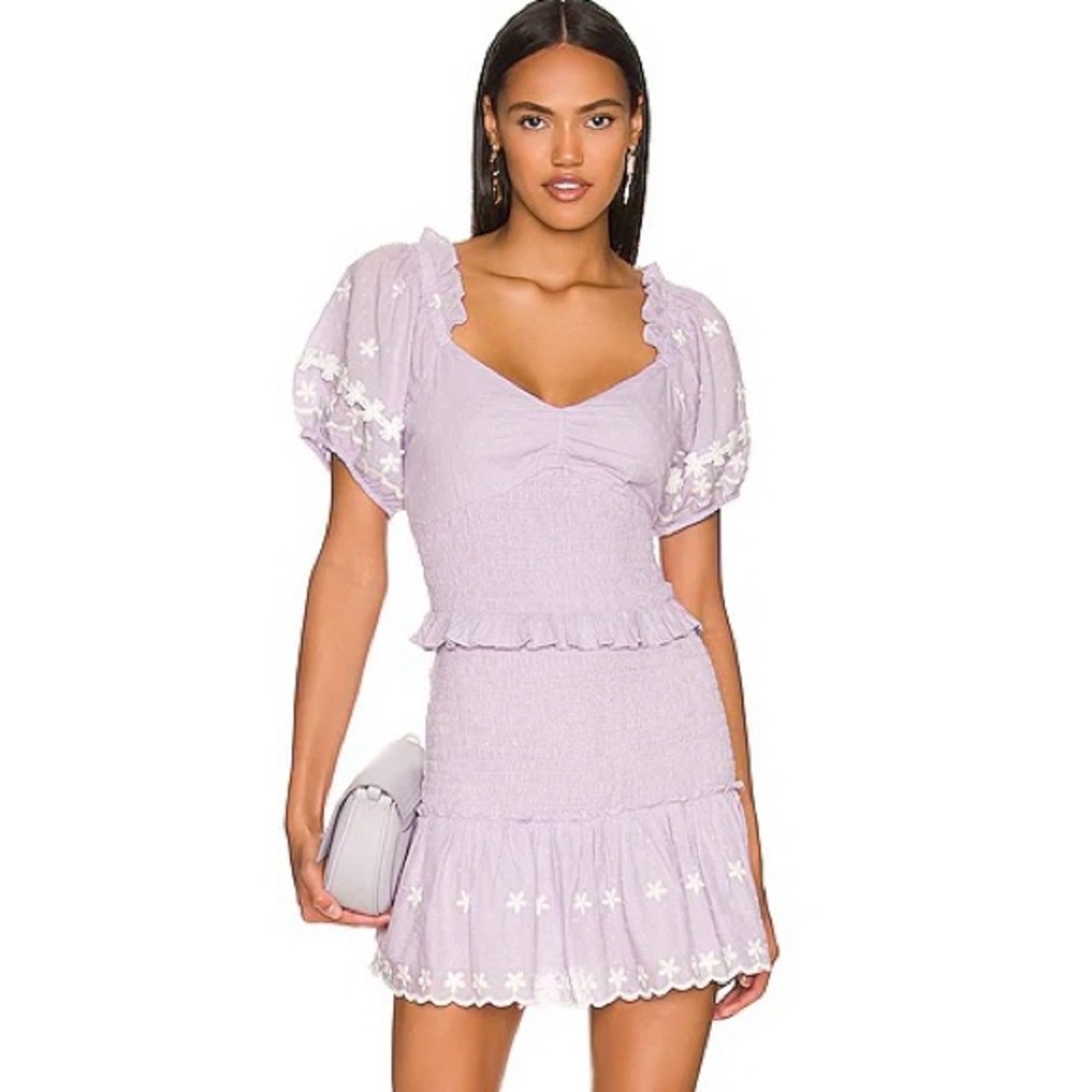 LoveShackFancy Jarrah Cotton Smocked Dress